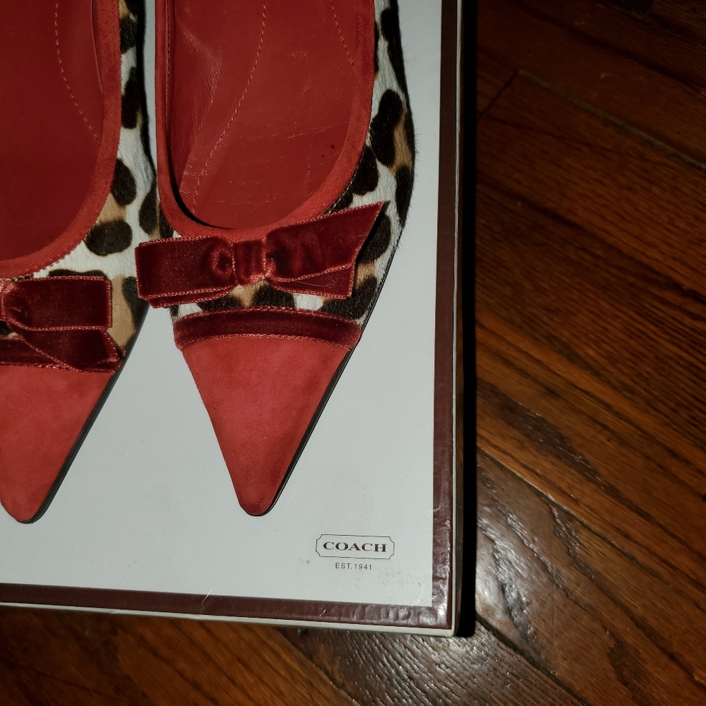 Coach animal print kitten heel pump